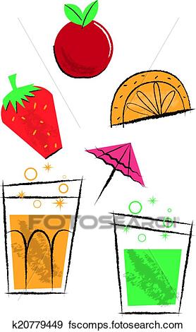 278x470 Clip Art Of Cocktail Drinks And Fruit Children's Illustrations