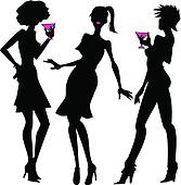 167x170 Clip Art Of Cocktail Party Silhouettes K8819417