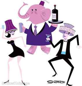 283x300 Pink Elephant Cocktail Party Sticker Decal Shag Fez Pop Art Sh97