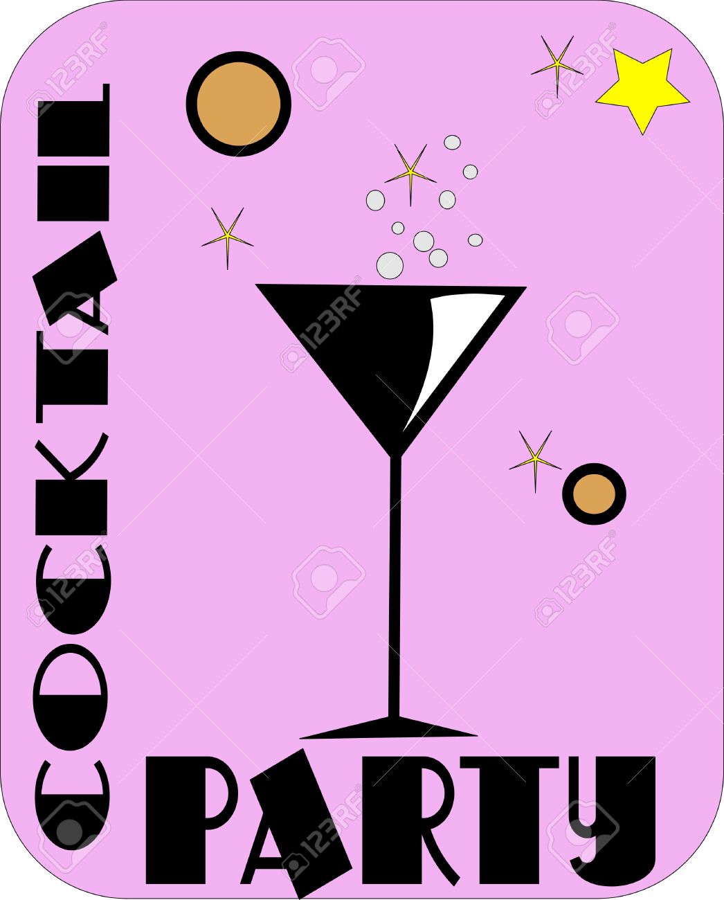 1046x1300 Retro Clipart Cocktail Party