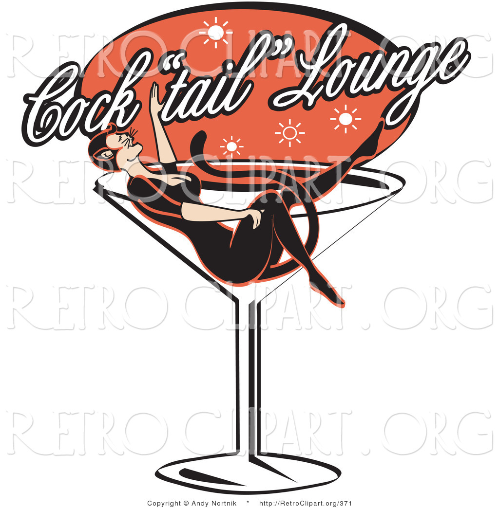 1024x1044 Retro Clipart Of A Woman In A Cat Costume Relaxing In A Giant