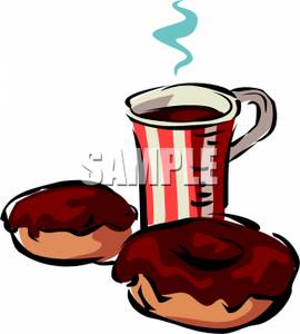 270x300 Donuts With A Cup Of Coffee Clipart Picture