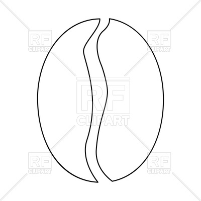 400x400 Coffee Bean Outline Icon Royalty Free Vector Clip Art Image
