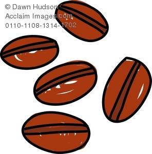 296x300 A Whimsical Drawing Of Coffee Beans Clipart Image