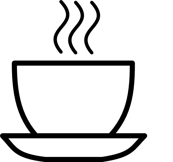 600x564 Black And White Coffee Clip Art