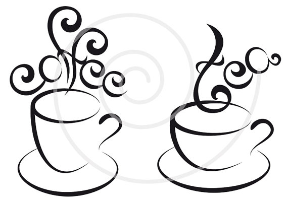 570x399 Coffee And Tea Cups With Hearts Digital Clip Art Clipart