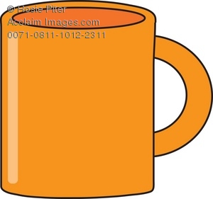 300x281 Royalty Free Clipart Illustration Of A Orange Coffee Mug