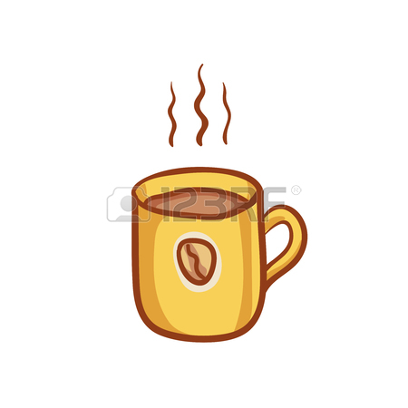 450x450 Green Tea Mug Cartoon Clip Art. Vector Design Element For Flyer