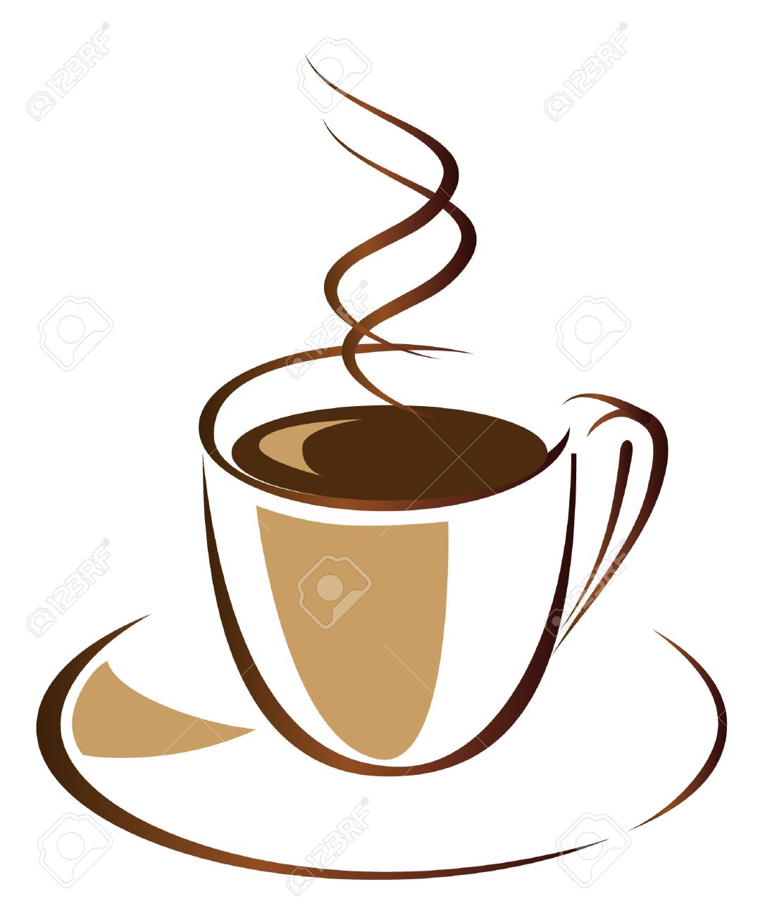 1086x1300 Black Coffee In White Cup. Vector Illustration Royalty Free