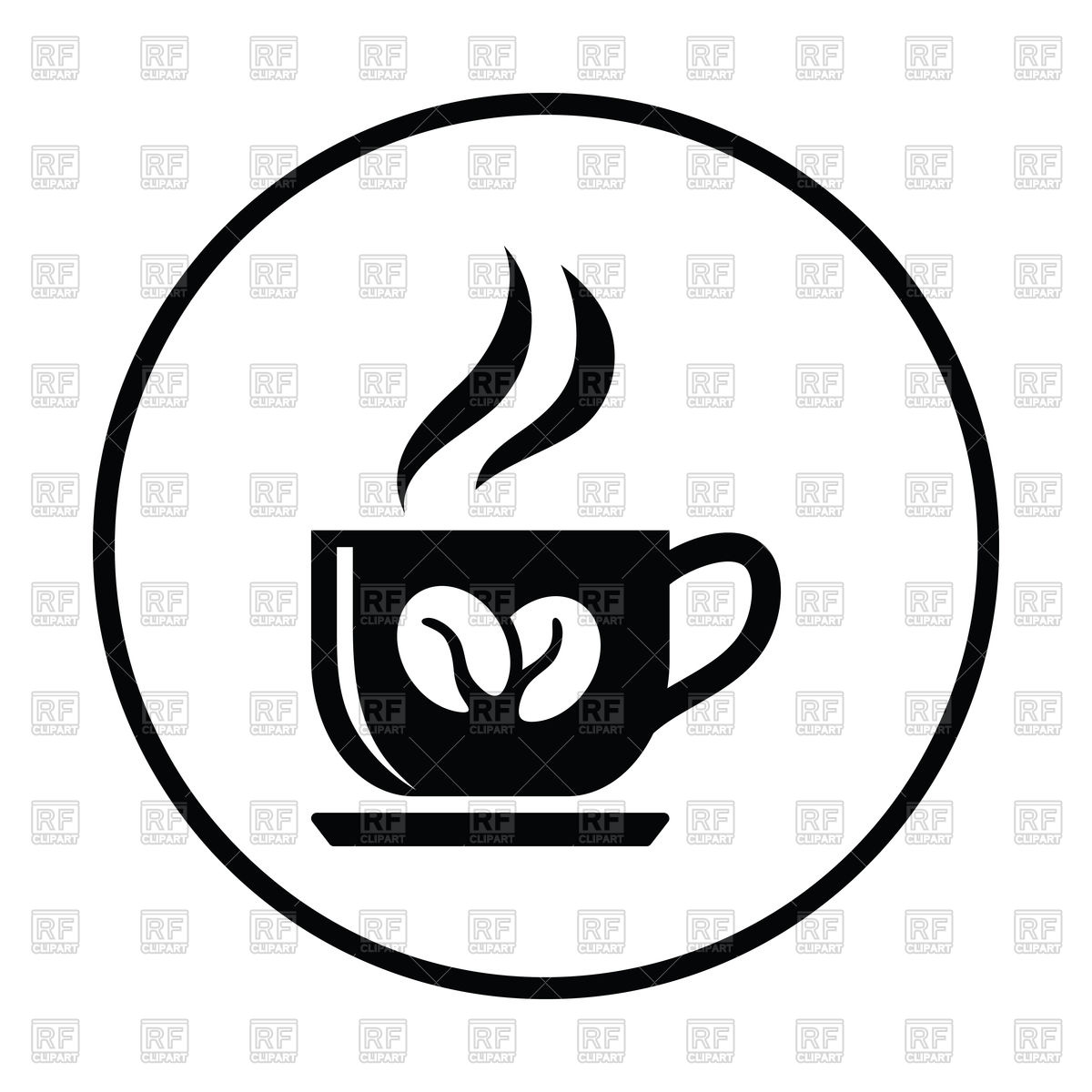 1200x1200 Coffee Cup Icon On White Background Royalty Free Vector Clip Art