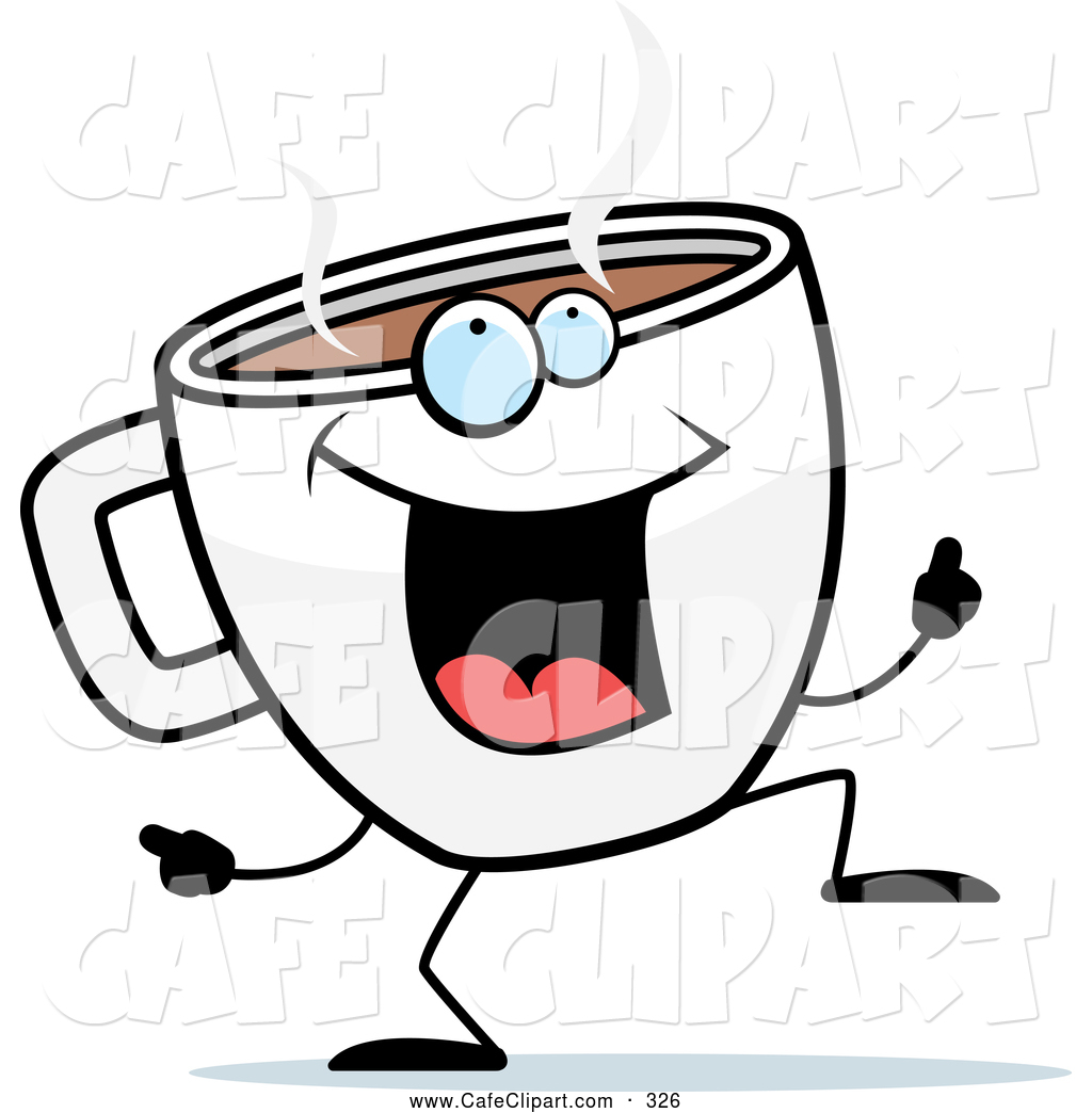 1024x1044 Vector Cartoon Clip Art Of A Hot Coffee Cup Doing A Happy Dance By