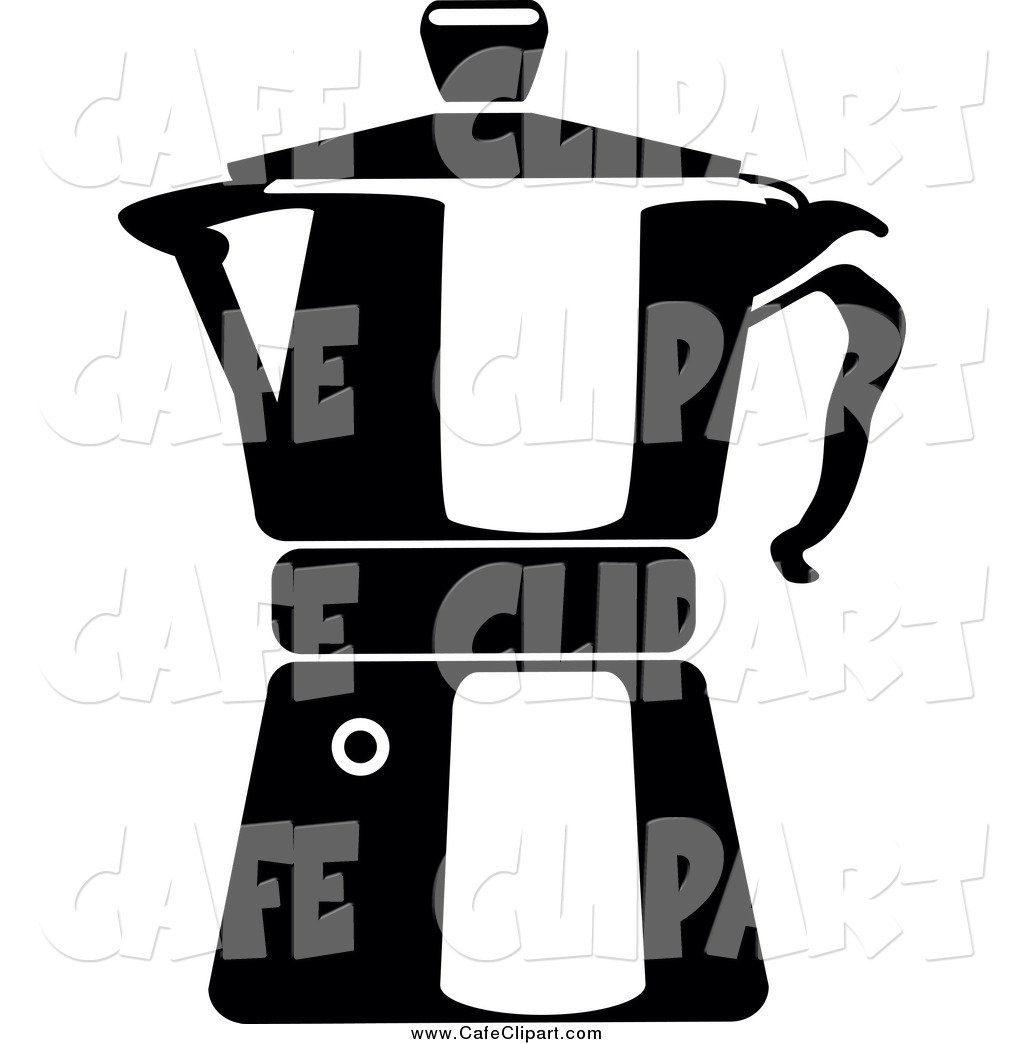 1024x1044 Vector Clip Art Of A Black And White Coffee Maker Pot By Frisko