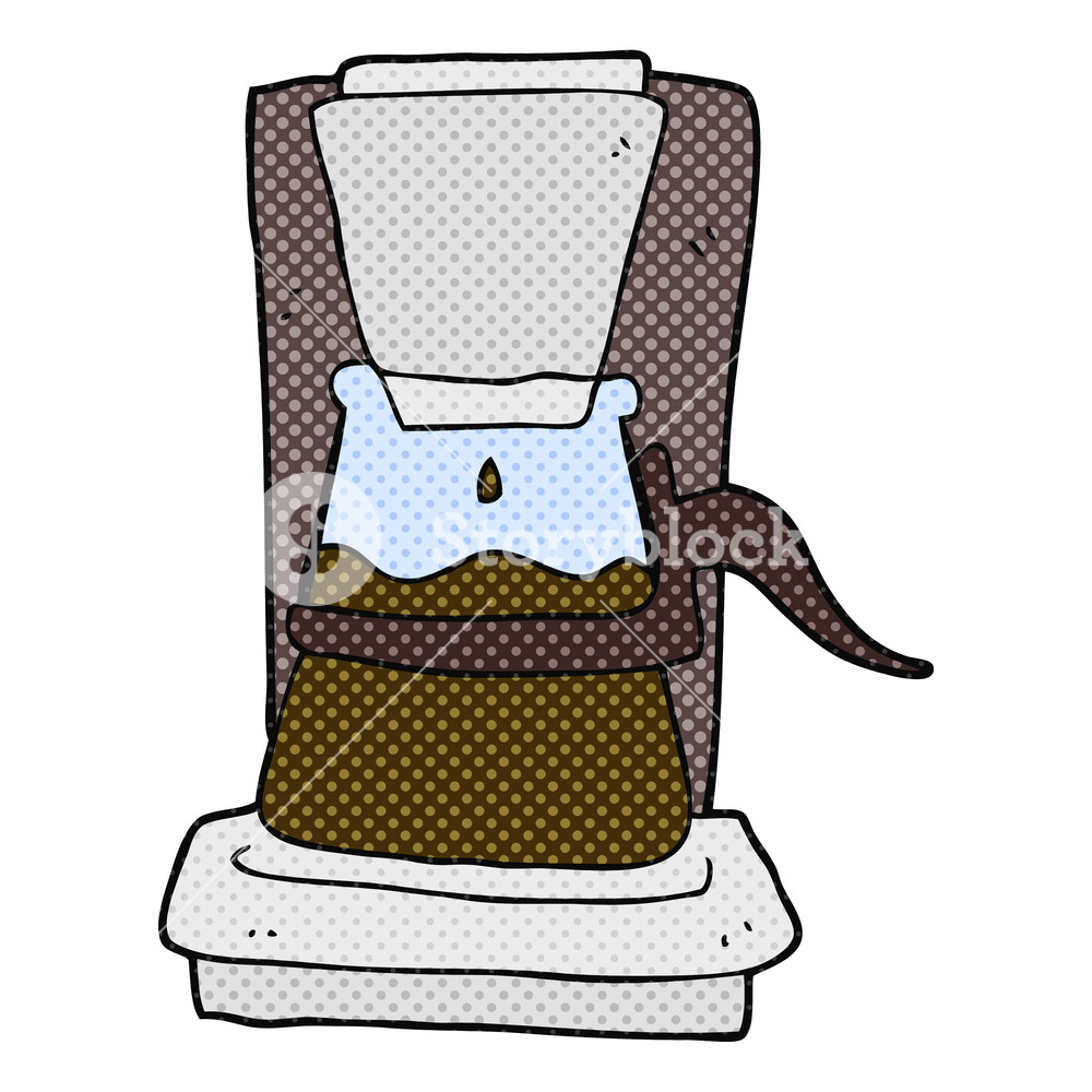 1000x1000 Freehand Drawn Cartoon Drip Filter Coffee Maker Royalty Free Stock