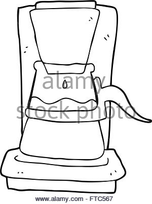 300x404 Freehand Drawn Cartoon Drip Filter Coffee Maker Stock Vector Art