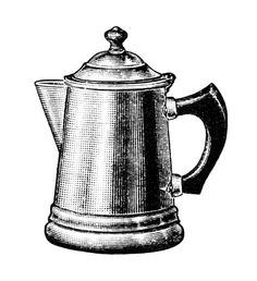 236x258 Vintage Coffee Pot Clipart, Old Fashioned Coffee Maker, Black