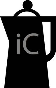 192x300 Free Clipart Image A Silhouette Of A Coffee Pot