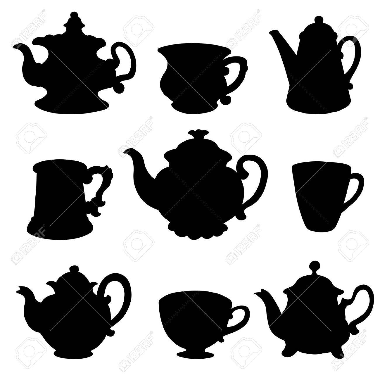 1300x1300 Photo Collection Coffee Cups Silhouette Set