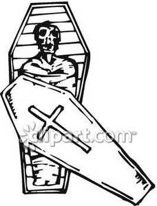 228x300 Mummy In An Upright Coffin Royalty Free Clipart Picture
