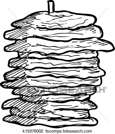 402x470 Clipart Of Stack Of Meat Slice K15376002