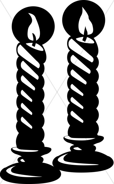 379x612 Black And White Candles Church Candle Clipart