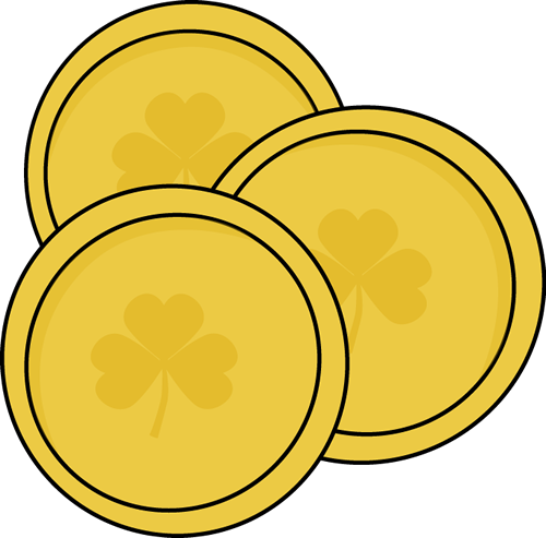 500x493 Gold Saint Patrick's Day Coins Clip Art