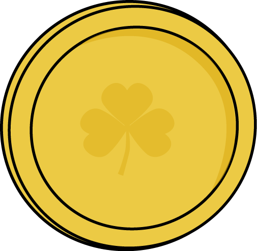 505x493 Single Gold Saint Patrick's Day Coin Clip Art