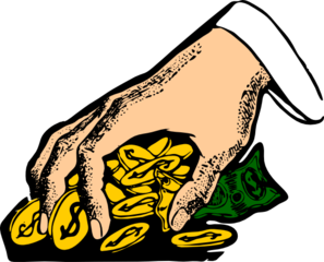 297x240 Hand Grabbing Gold Coins Clip Art