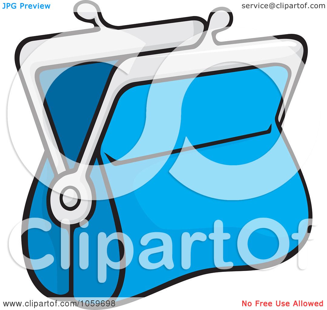 1080x1024 Royalty Free Vector Clip Art Illustration Of A Blue Coin Purse By