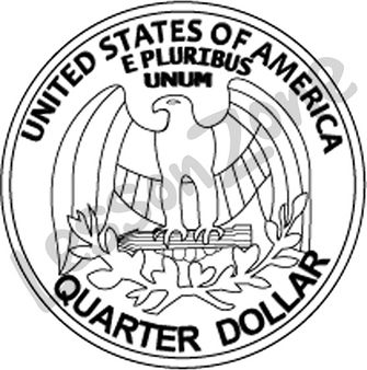 335x338 Black And White Quarter Clipart