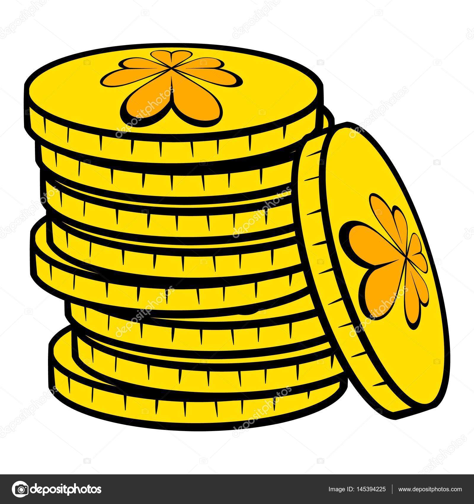 1600x1700 Stacks Of Gold Coins Icon, Icon Cartoon Stock Vector
