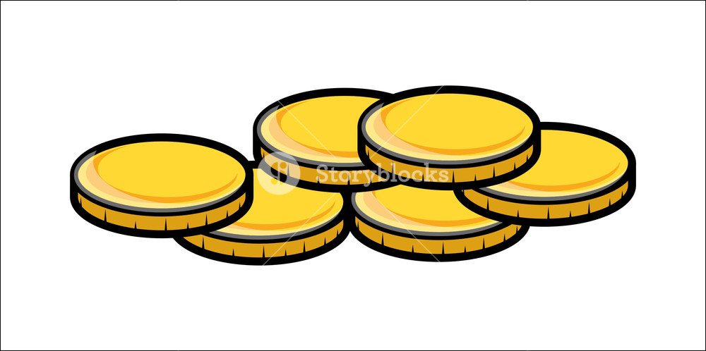 1000x498 Cartoon Gold Coins Clipart