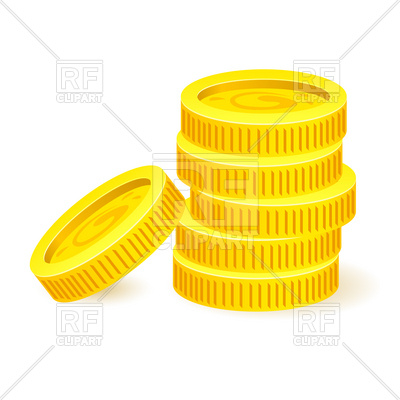 400x400 Pile Of Simple Golden Coins Royalty Free Vector Clip Art Image