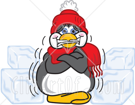 450x351 33821 Clipart Illustration Of A Cold Penguin Mascot Cartoon