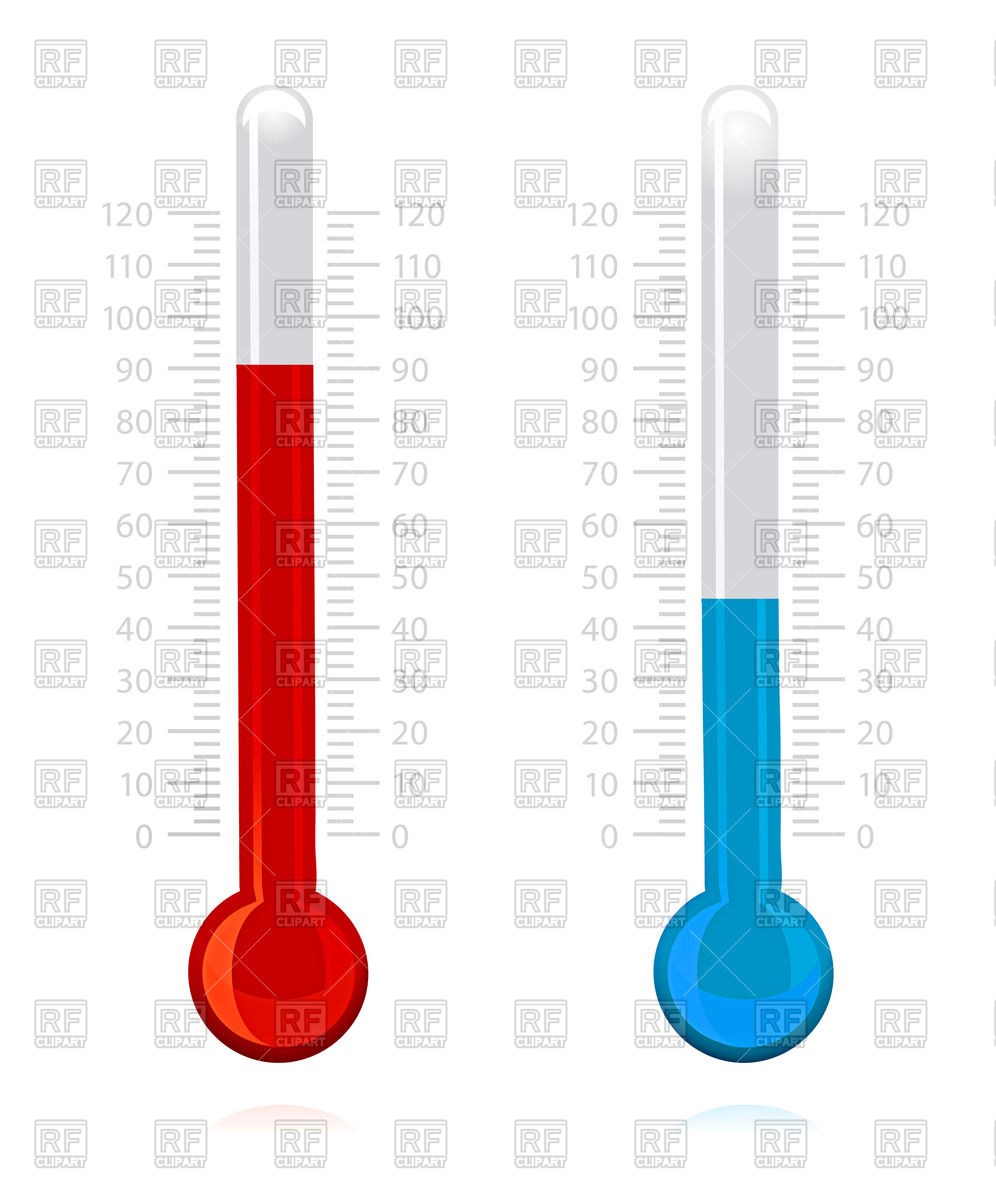 996x1200 Hot And Cold Thermometer Royalty Free Vector Clip Art Image