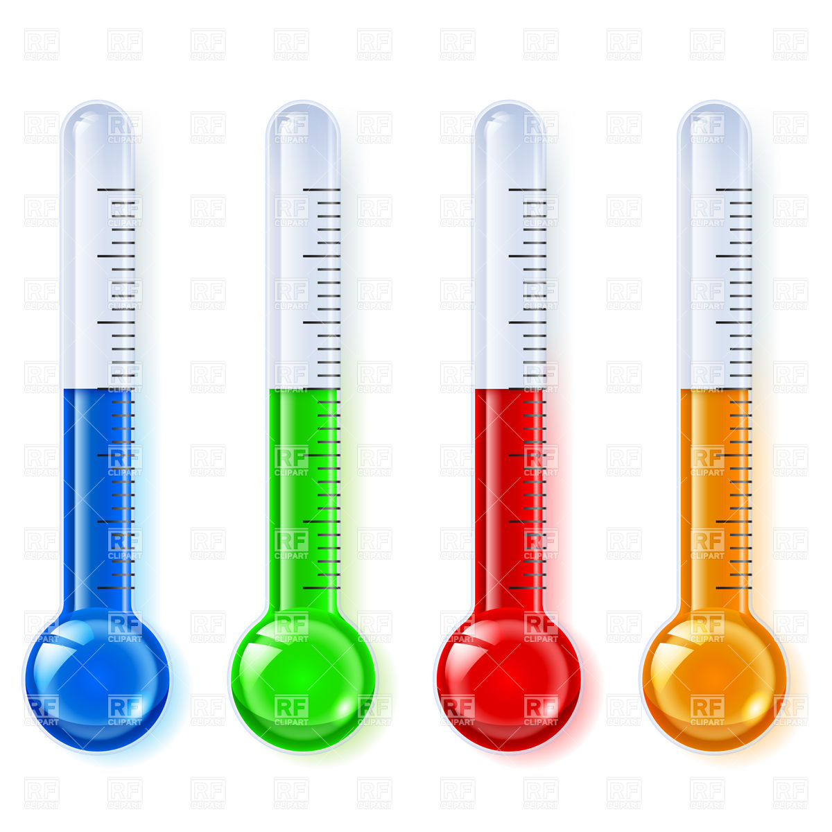 1200x1200 Temperature Indicators, Thermometer Royalty Free Vector Clip Art
