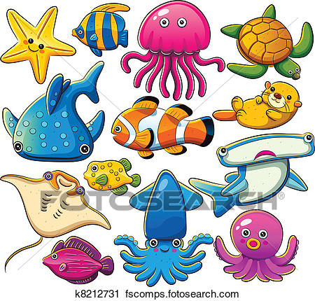 450x430 Clipart Of Sea Animals Collection K8212731