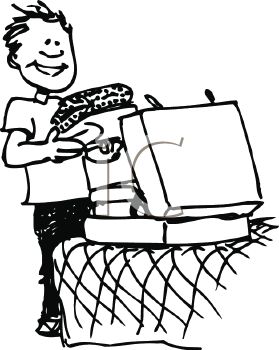 279x350 Royalty Free Clip Art Image Black And White Cartoon Of A Kid