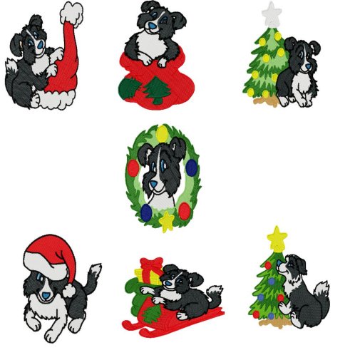 498x498 Border Collie Clipart Christmas