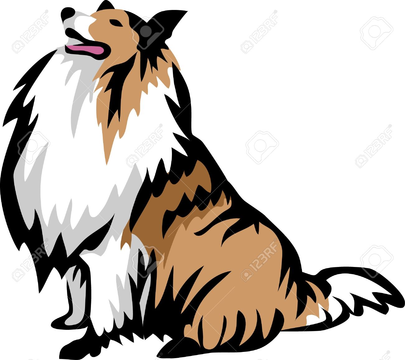 1300x1157 Sitting Collie Dog Royalty Free Cliparts, Vectors, And Stock