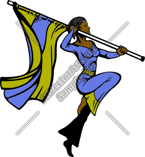 463x500 Color Guard Flags Clipart