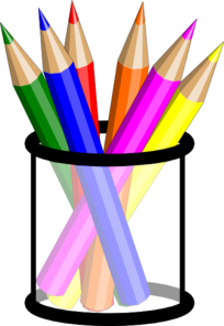 204x296 Colored Pencils In Cup Clip Art