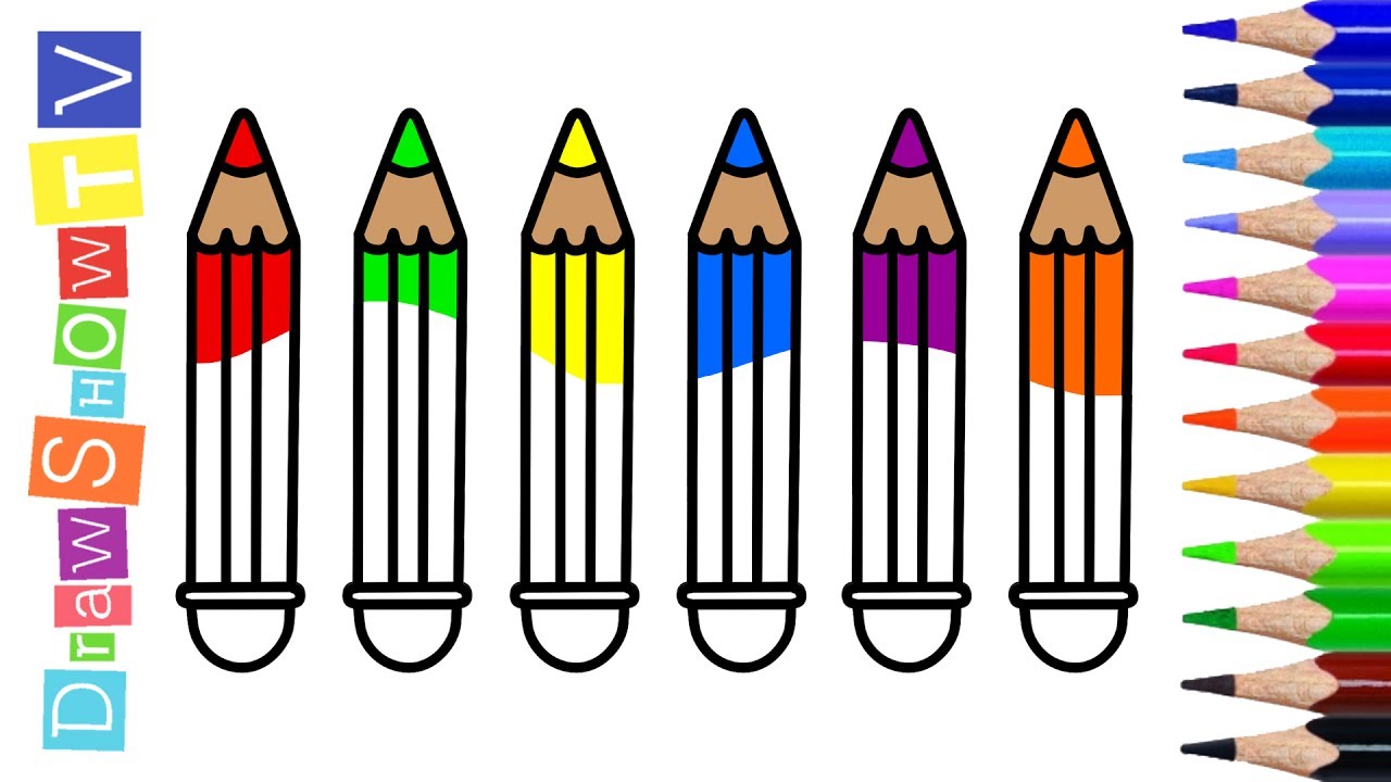 1280x720 How To Draw Color Pencils Coloring Pages Kids Learn Drawing