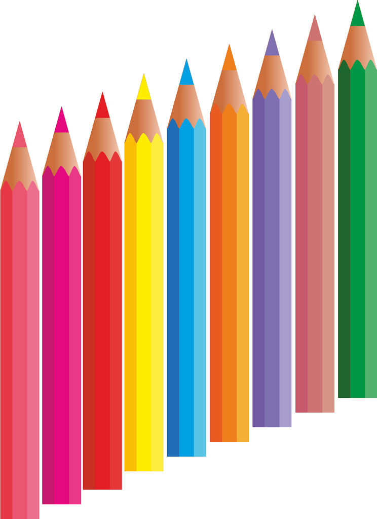 744x1024 School Colored Pencil Clipart