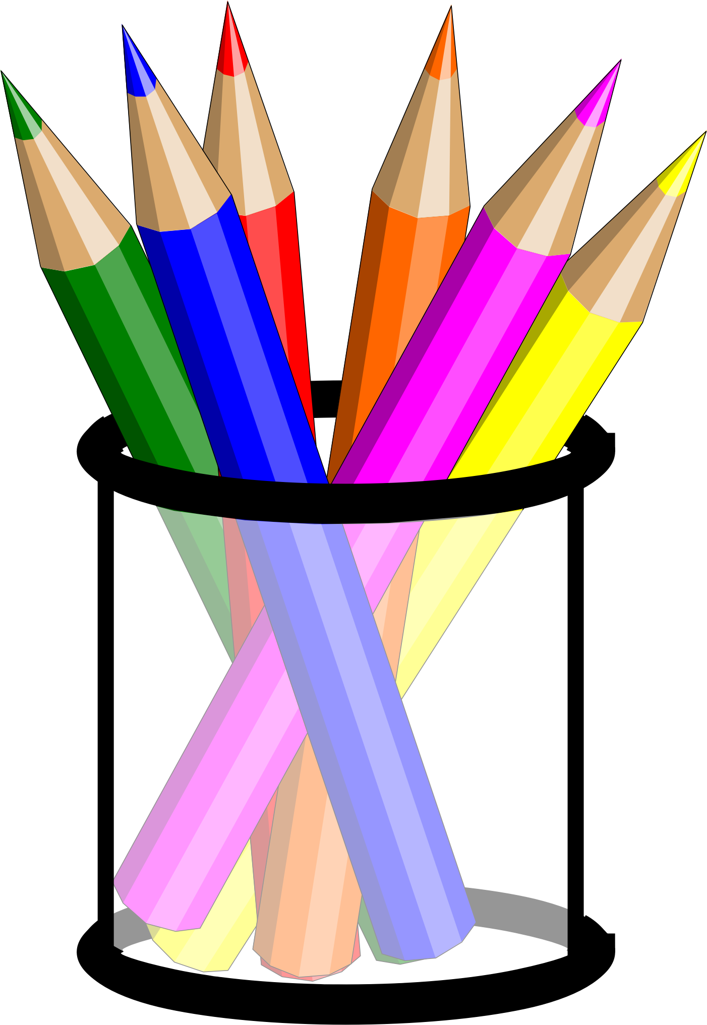 1402x2033 Pencils Clipart