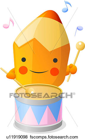 287x470 Clip Art Of Music, Stationery, Smiling, Colored Pencil, Pencil