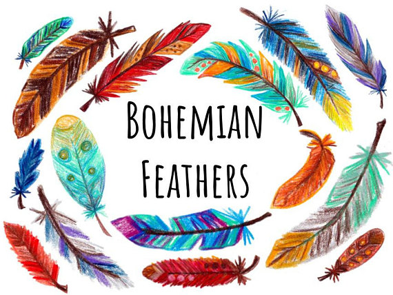 570x428 Hand Drawn Feather Clip Art, Feather Clipart With Color, Colored