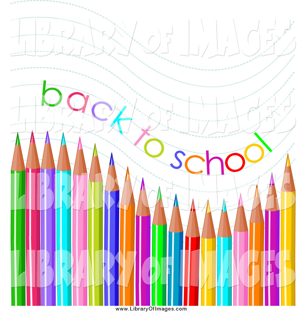 1024x1044 Clip Art Of A Back To School Text And Waves Over Colored Pencils