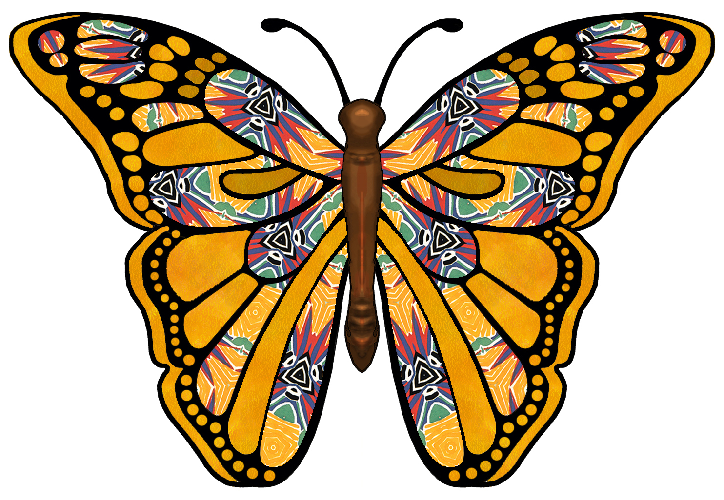 1484x1026 Monarch Butterfly Clipart Colorful Flying Butterfly