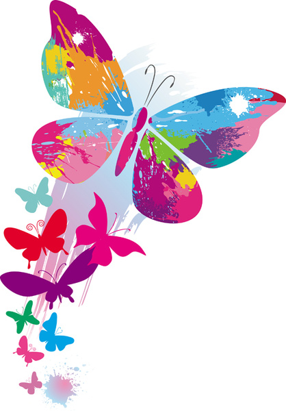 418x600 Set Of Vector Colorful Butterflies Background Free Vector