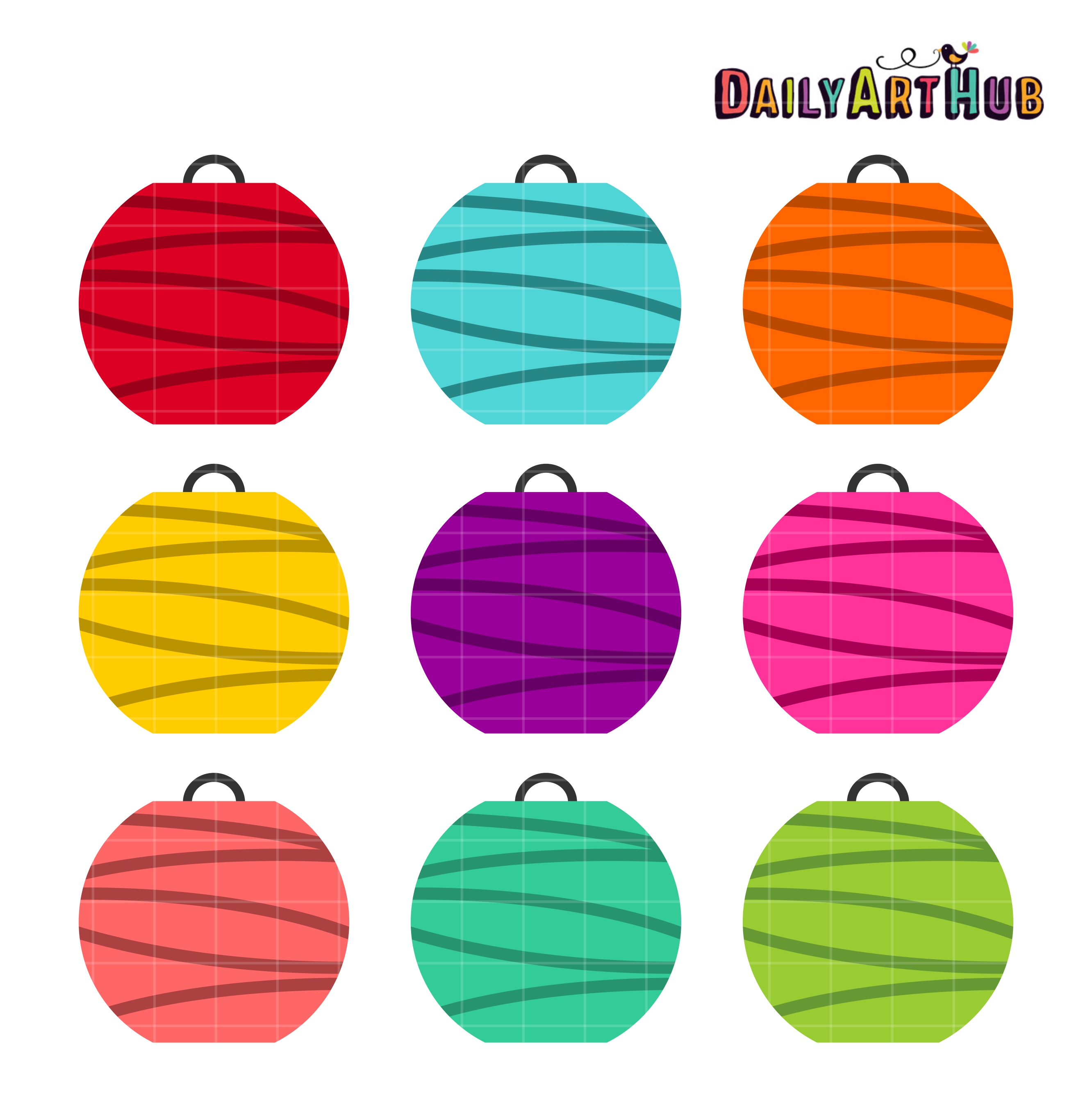 2664x2670 Colorful Paper Lanterns Clip Art Set Daily Art Hub